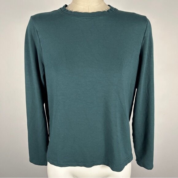 ❤️ Majestic Filatures Elegant Teal Long Sleeve Women's Top Size M - Picture 1 of 10